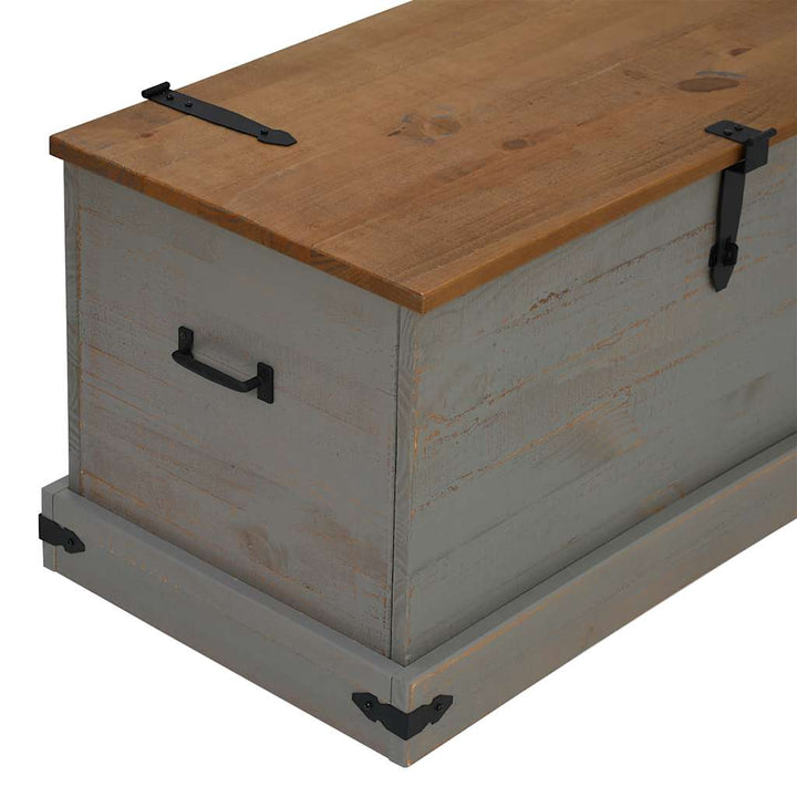 Coffre De Rangement Halden 91X48X47 Cm Bois Massif Pin