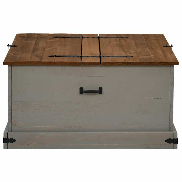 Coffre De Rangement Halden 91X91X47 Cm Bois Massif Pin