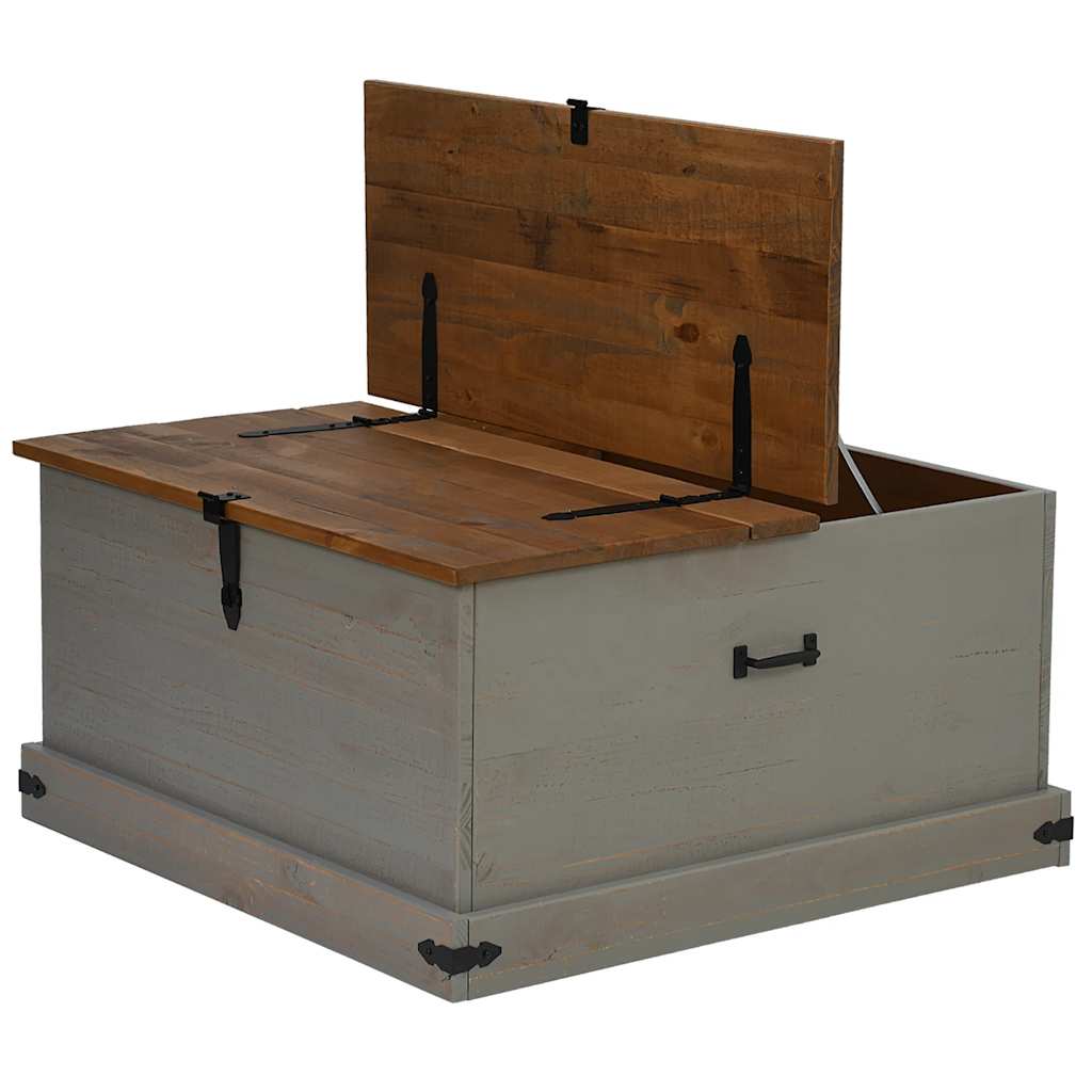 Coffre De Rangement Halden 91X91X47 Cm Bois Massif Pin