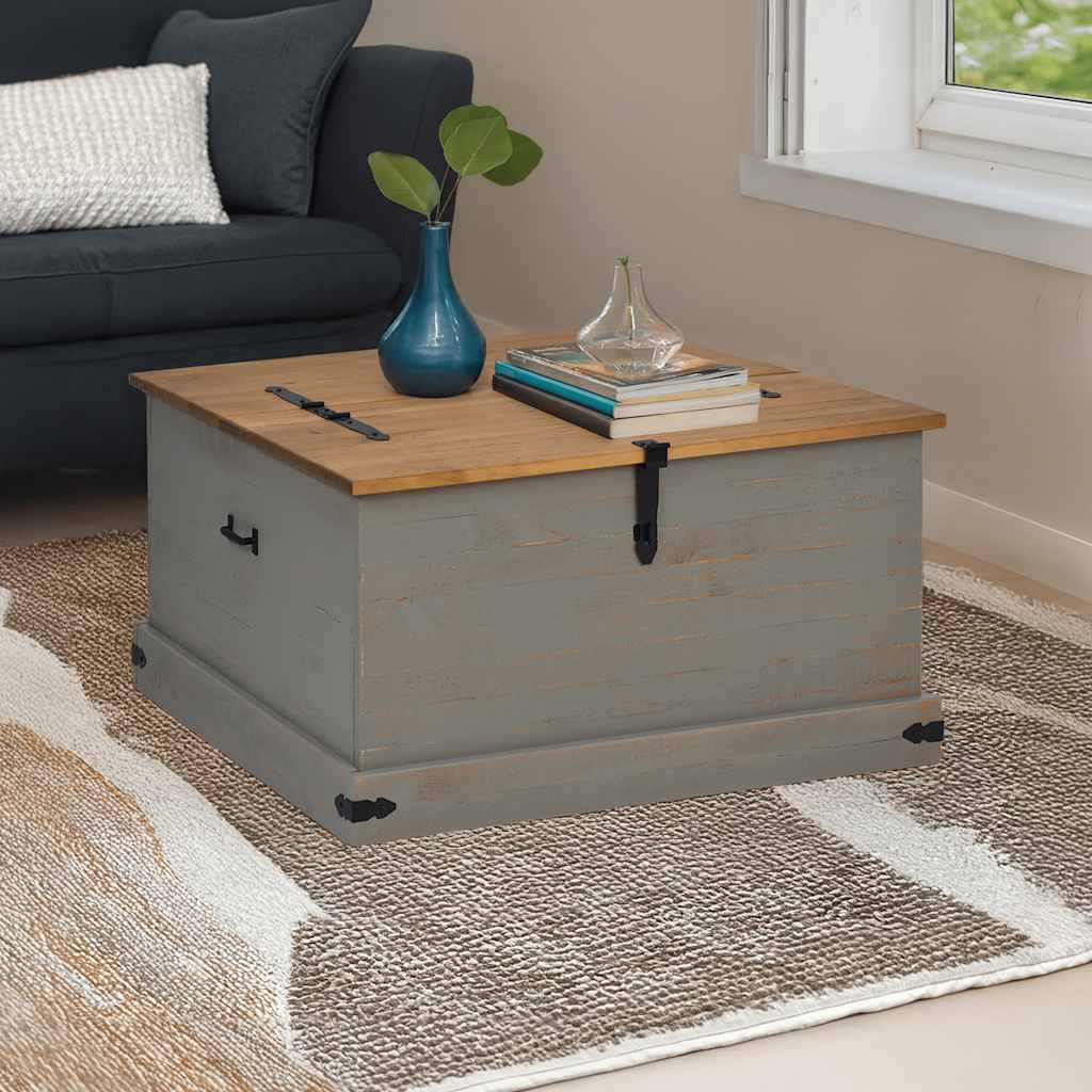 Coffre De Rangement Halden 91X91X47 Cm Bois Massif Pin