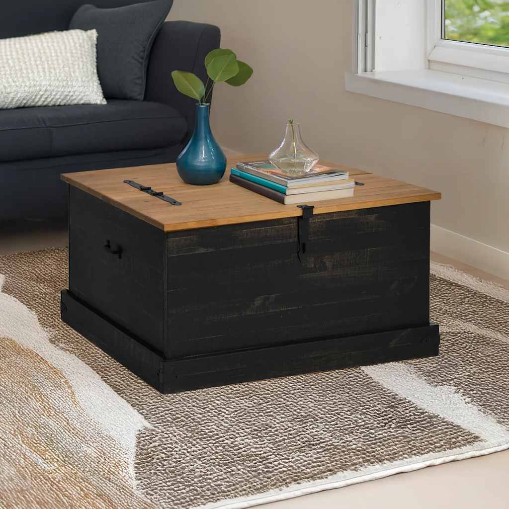Coffre De Rangement Halden 91X91X47 Cm Bois Massif Pin