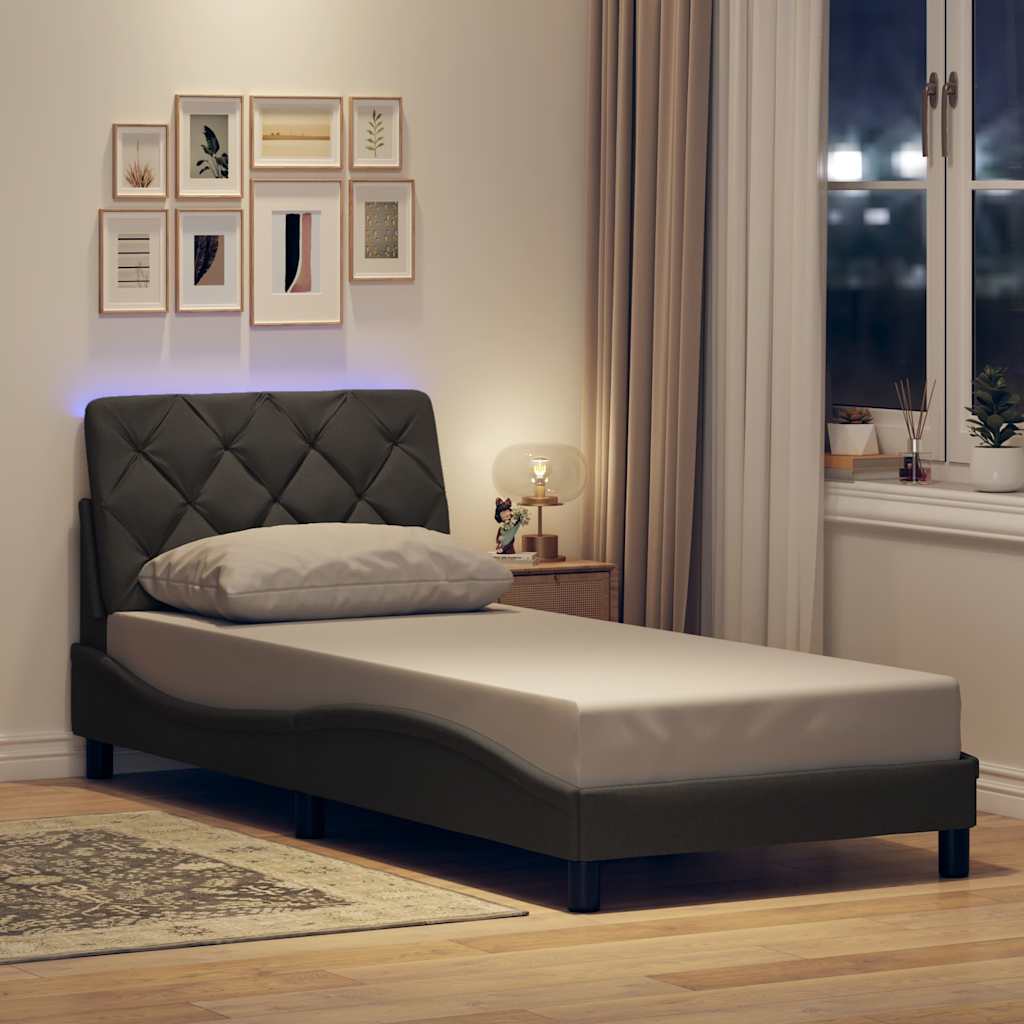 Cadre De Lit Avec Led Sans Matelas Tissu