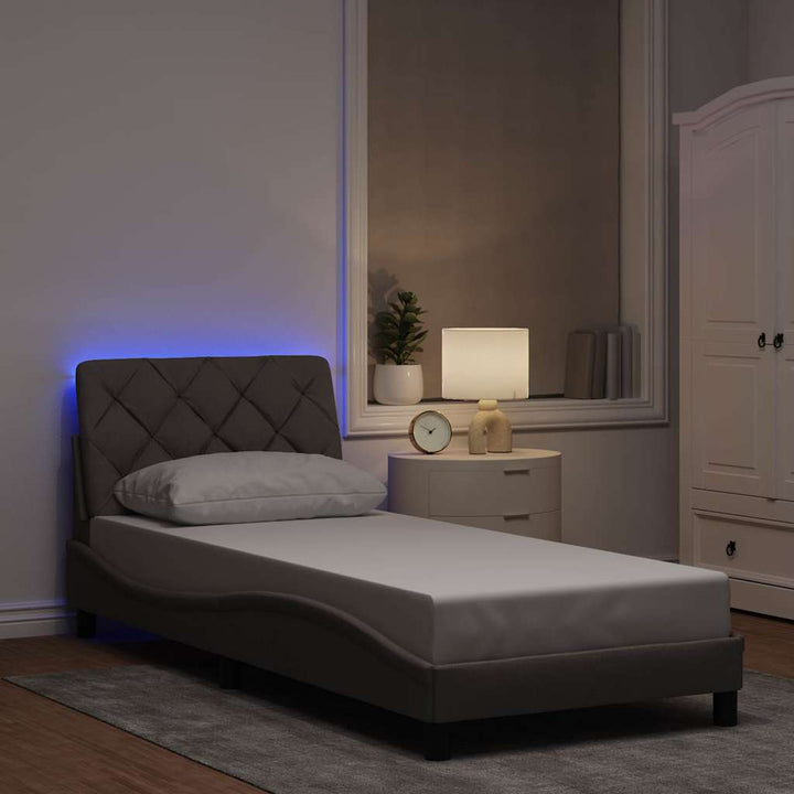 Cadre De Lit Avec Led Sans Matelas Tissu