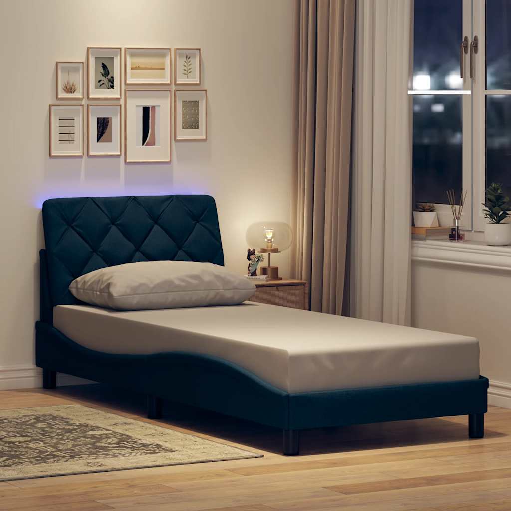 Cadre De Lit Avec Led Sans Matelas Tissu