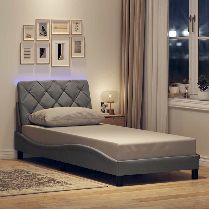 Cadre De Lit Avec Led Sans Matelas Tissu