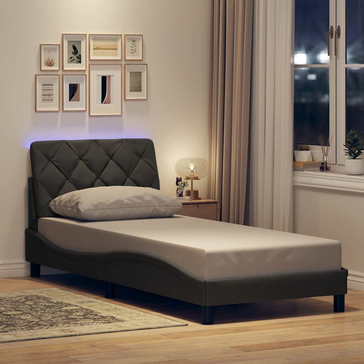 Cadre De Lit Avec Led Sans Matelas Tissu