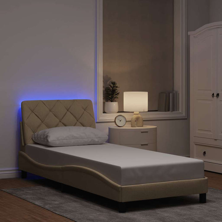Cadre De Lit Avec Led Sans Matelas Tissu