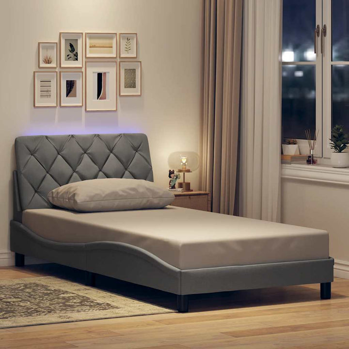 Cadre De Lit Avec Led Sans Matelas Tissu