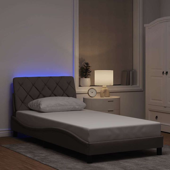 Cadre De Lit Avec Led Sans Matelas Tissu