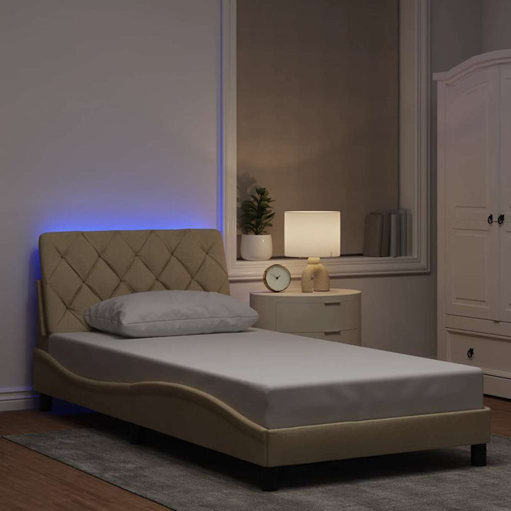 Cadre De Lit Avec Led Sans Matelas Tissu