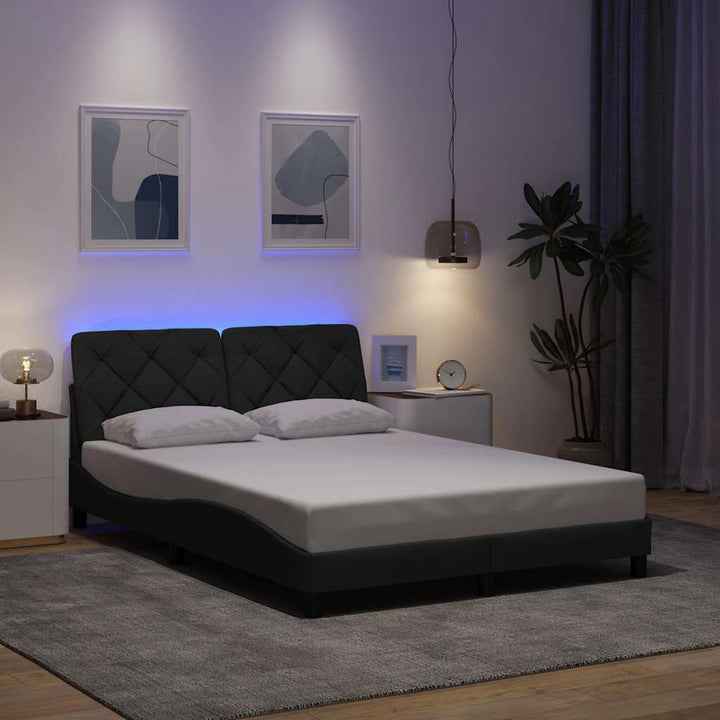 Cadre De Lit Avec Led Sans Matelas Tissu