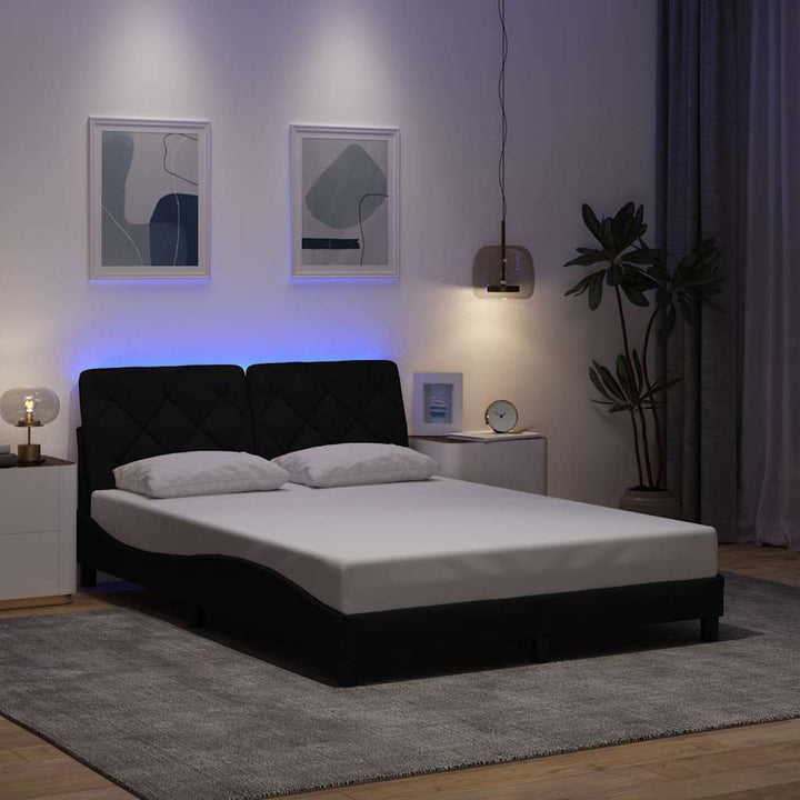 Cadre De Lit Avec Led Sans Matelas Tissu