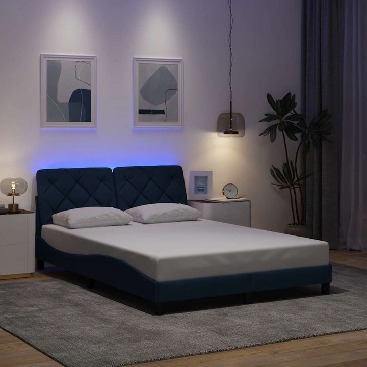 Cadre De Lit Avec Led Sans Matelas Tissu