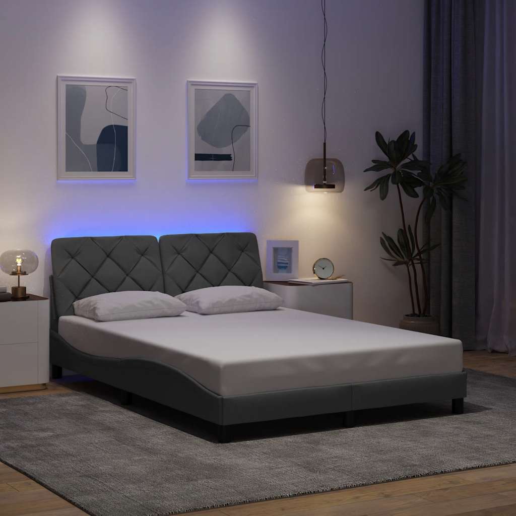 Cadre De Lit Avec Led Sans Matelas Tissu