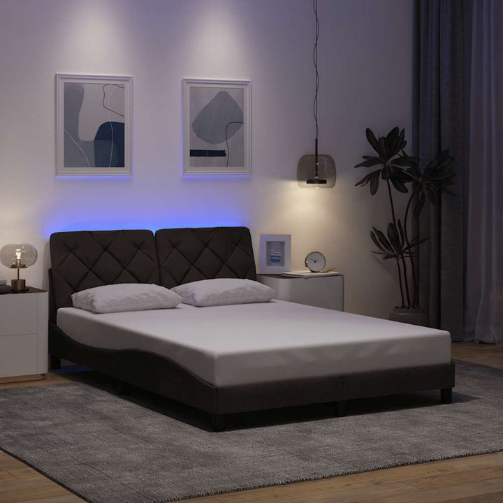 Cadre De Lit Avec Led Sans Matelas Tissu