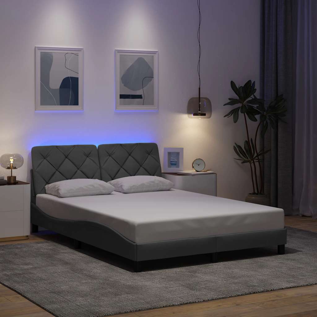 Cadre De Lit Avec Led Sans Matelas Tissu