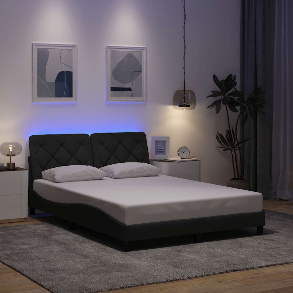 Cadre De Lit Avec Led Sans Matelas Tissu
