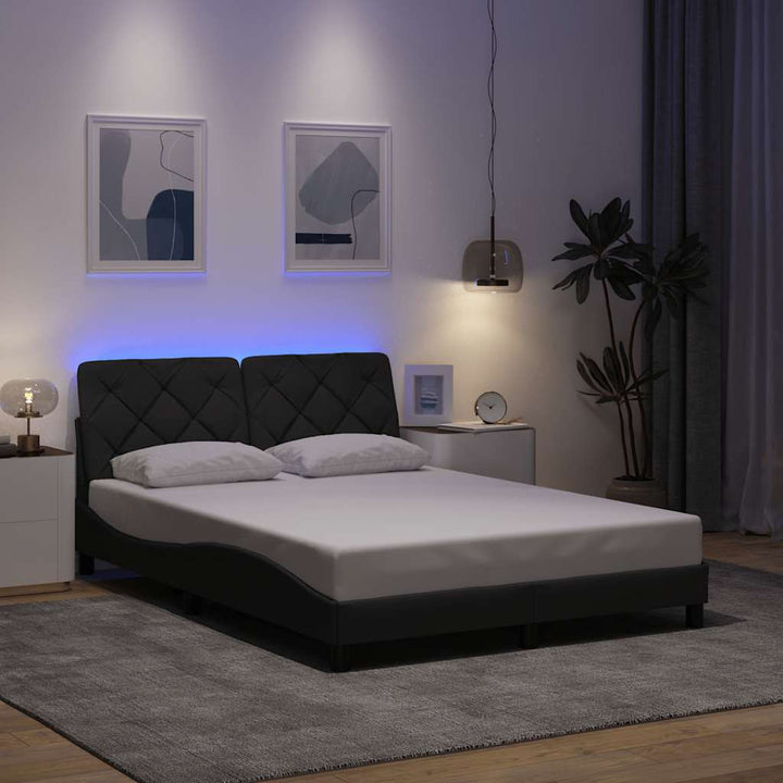 Cadre De Lit Avec Led Sans Matelas Tissu