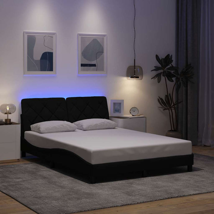 Cadre De Lit Avec Led Sans Matelas Tissu