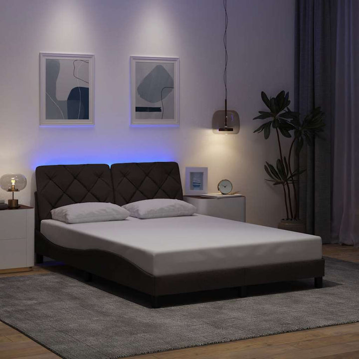 Cadre De Lit Avec Led Sans Matelas Tissu