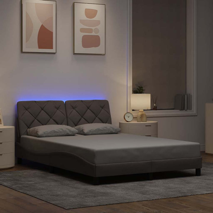 Cadre De Lit Avec Led Sans Matelas Tissu