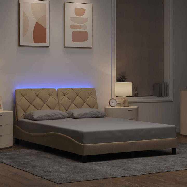 Cadre De Lit Avec Led Sans Matelas Tissu