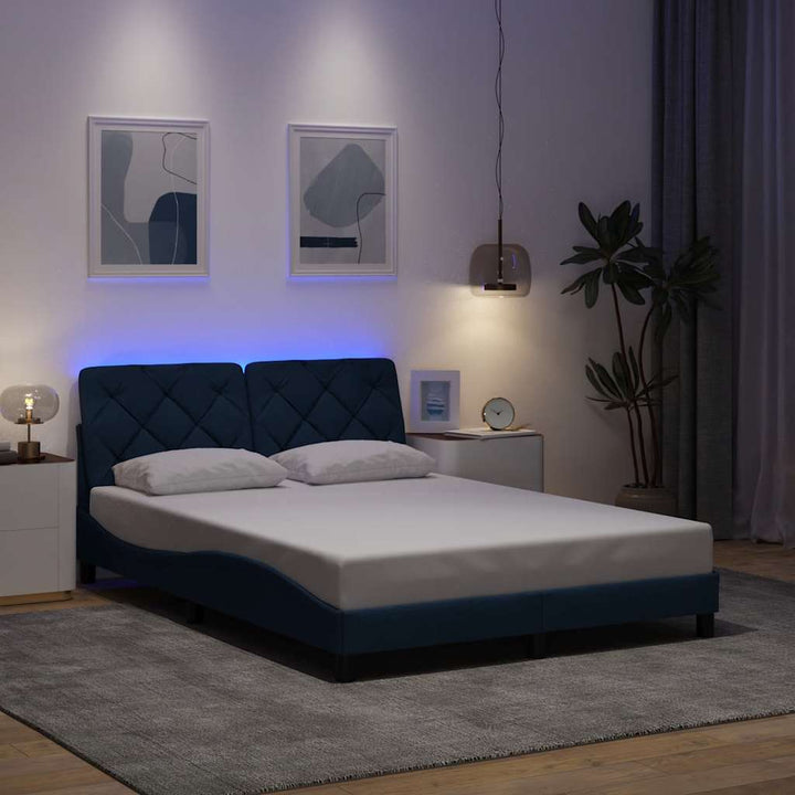 Cadre De Lit Avec Led Sans Matelas Tissu