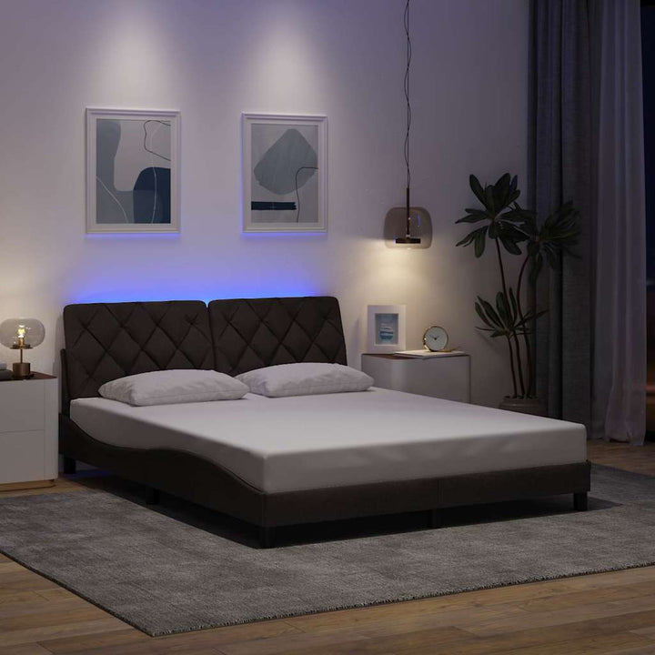 Cadre De Lit Avec Led Sans Matelas Tissu