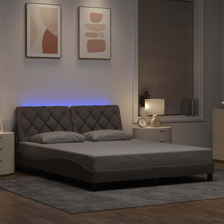 Cadre De Lit Avec Led Sans Matelas Tissu