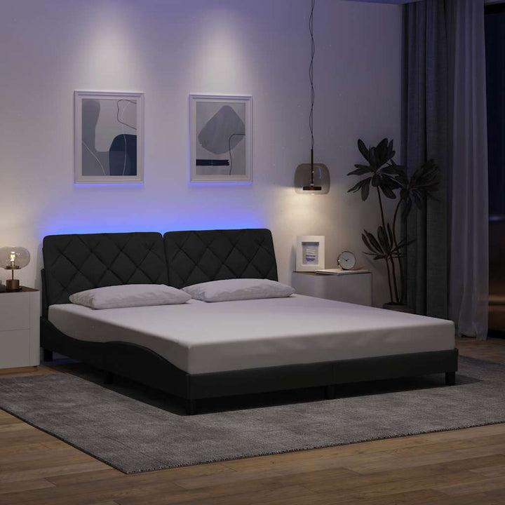 Cadre De Lit Avec Led Sans Matelas Tissu