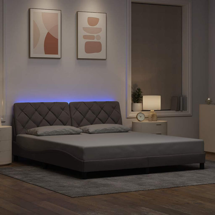 Cadre De Lit Avec Led Sans Matelas Tissu