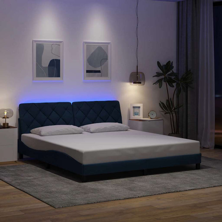 Cadre De Lit Avec Led Sans Matelas Tissu