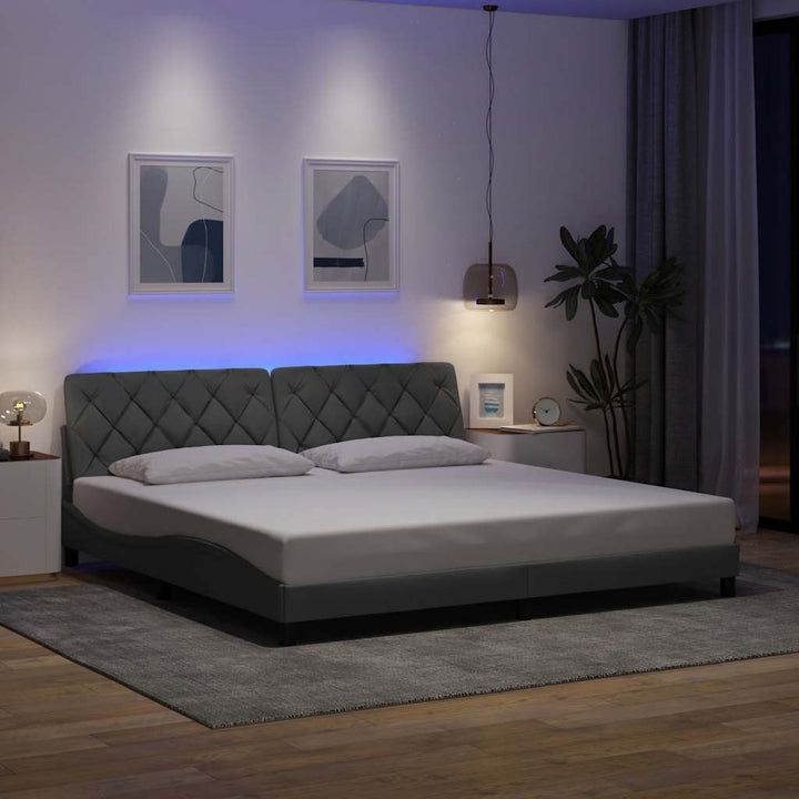 Cadre De Lit Avec Led Sans Matelas Tissu