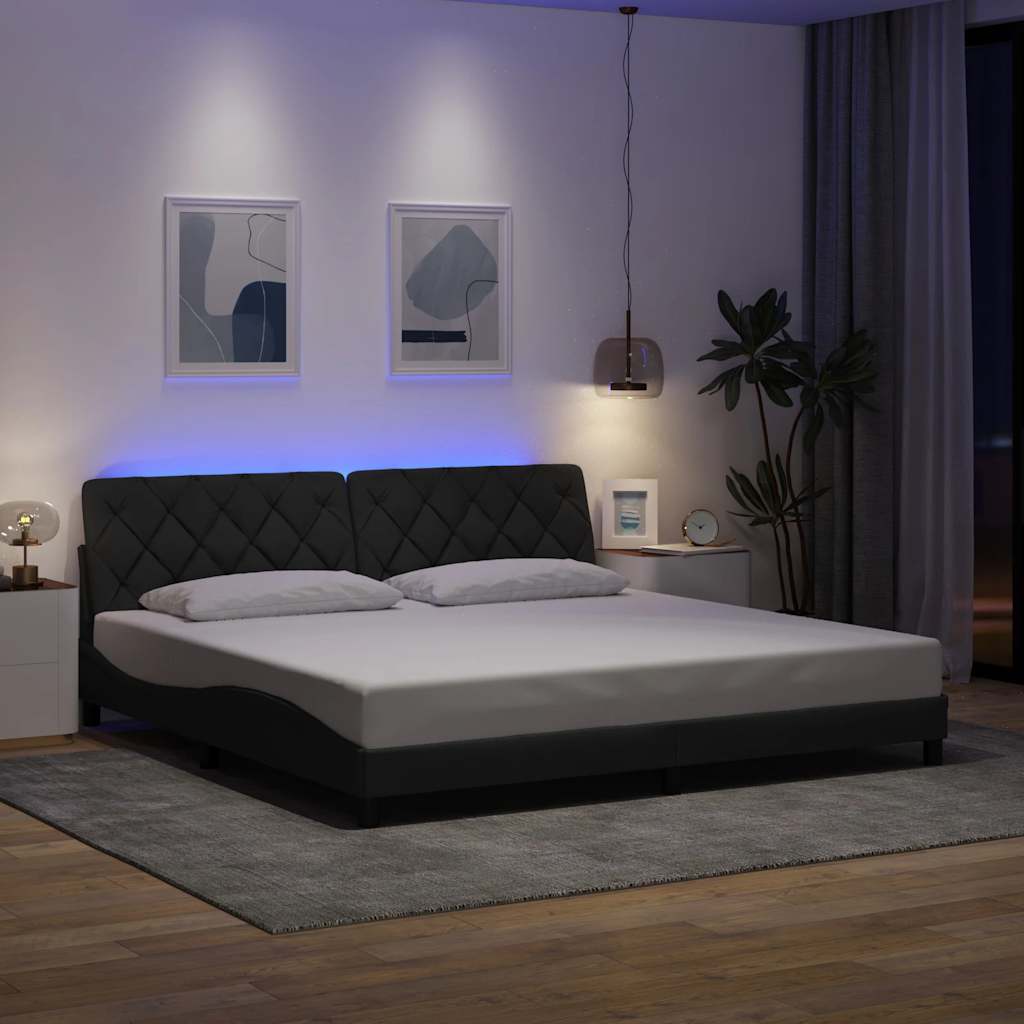 Cadre De Lit Avec Led Sans Matelas Tissu
