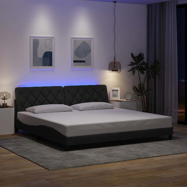 Cadre De Lit Avec Led Sans Matelas Tissu