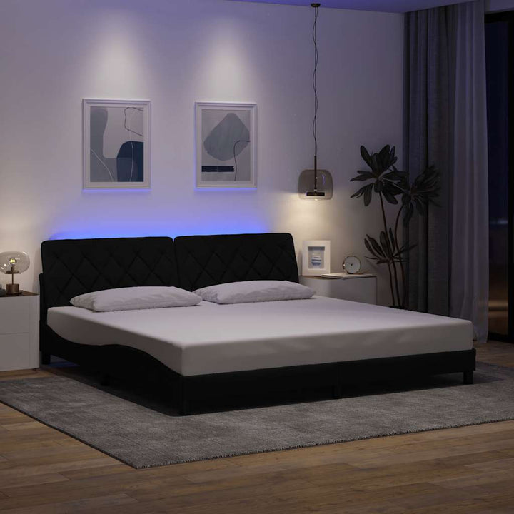 Cadre De Lit Avec Led Sans Matelas Tissu