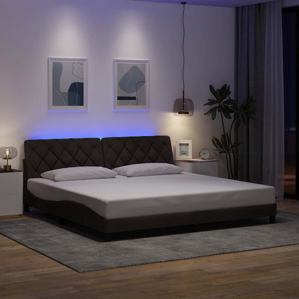 Cadre De Lit Avec Led Sans Matelas Tissu
