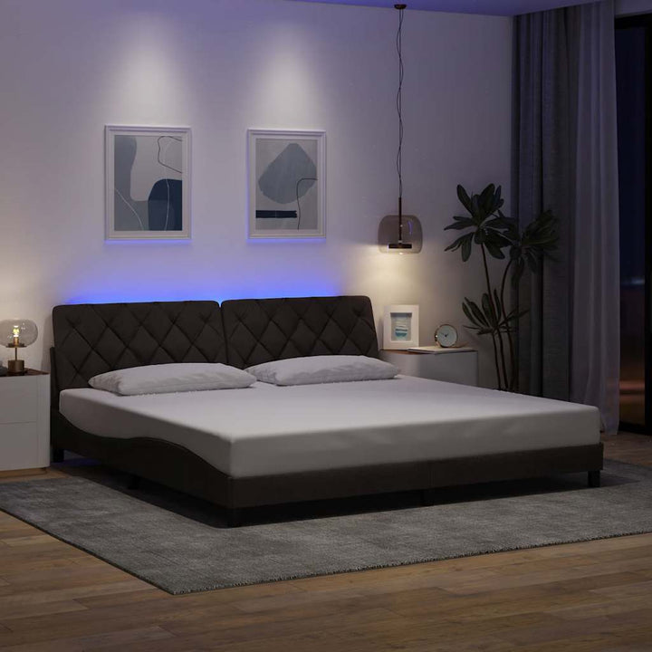 Cadre De Lit Avec Led Sans Matelas Tissu