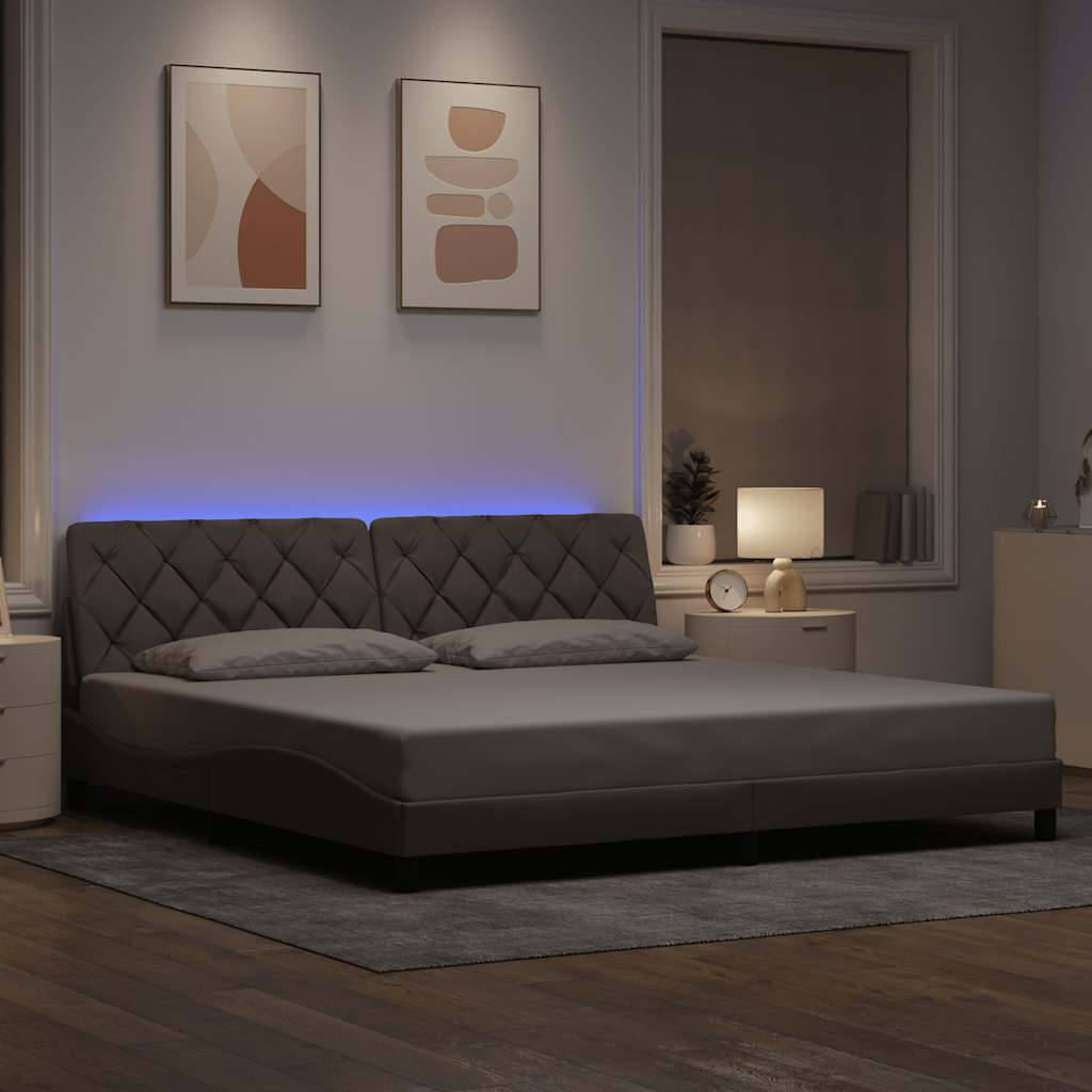 Cadre De Lit Avec Led Sans Matelas Tissu