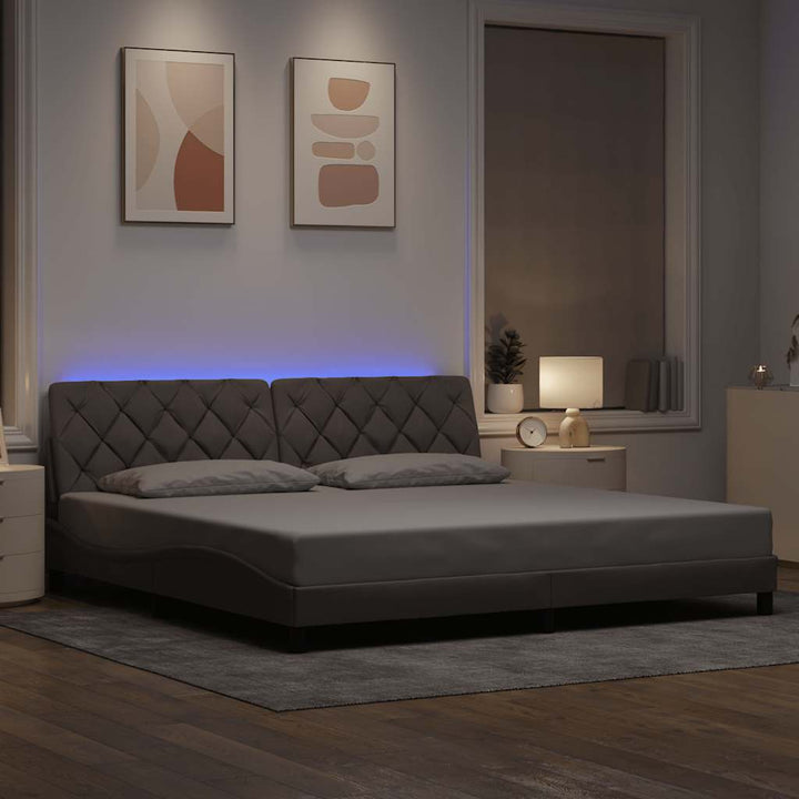 Cadre De Lit Avec Led Sans Matelas Tissu