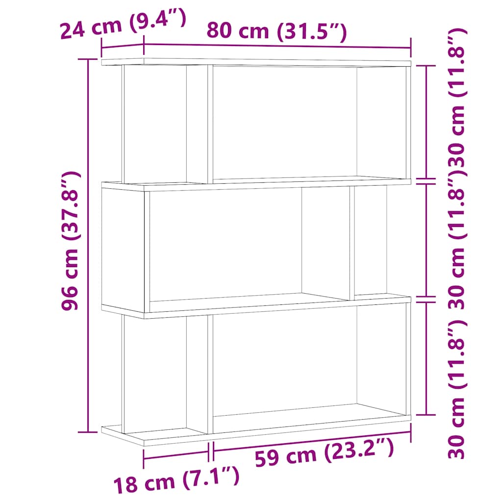Bibliothèque 80X24X96 Cm Bois D'ingénierie