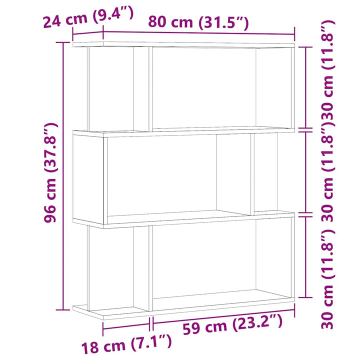 Bibliothèque 80X24X96 Cm Bois D'ingénierie