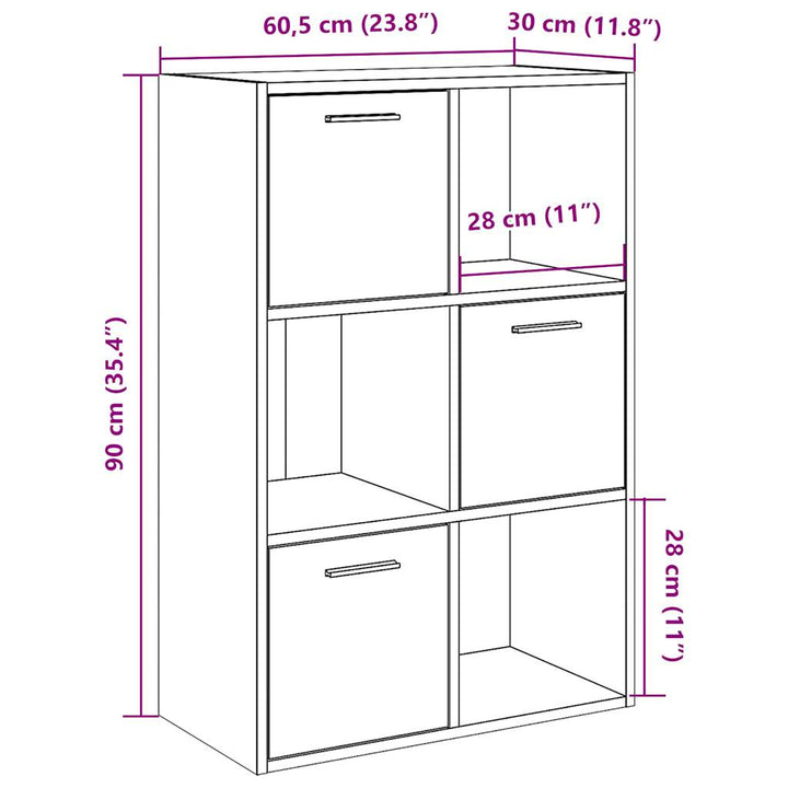 Bibliothèque 60,5X30X90 Cm Bois D'ingénierie