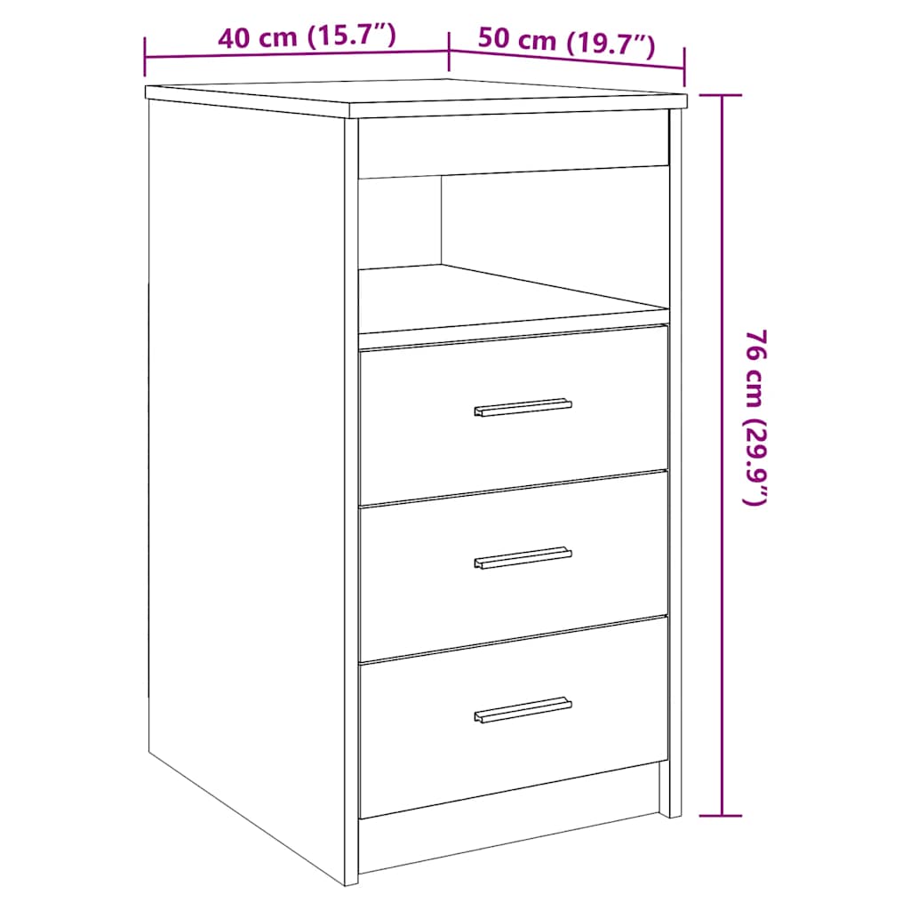 Commode 40X50X76 Cm Bois D'ingénierie