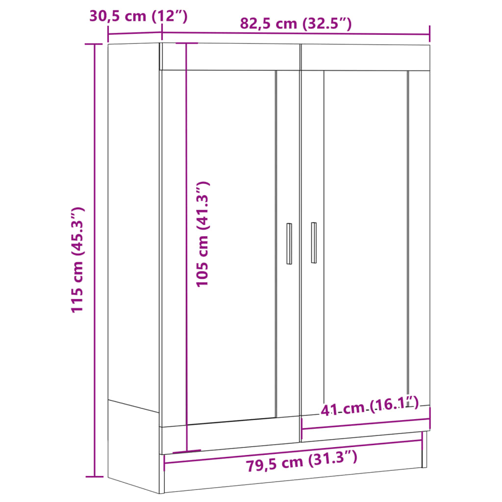Bibliothèque 82,5X30,5X Bois D'ingénierie