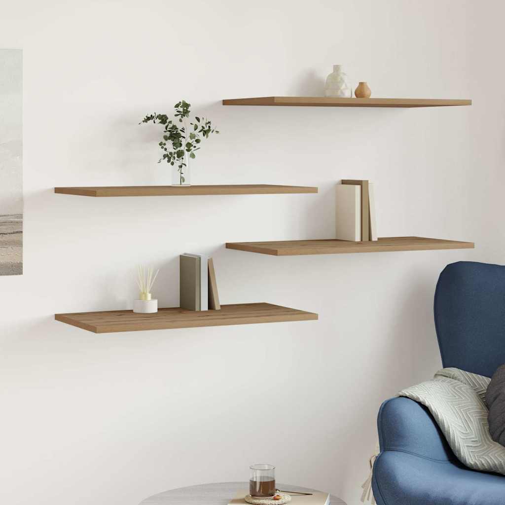 Panneau De Bibliothèque 4 Pcs 40X30X1,5 Cm Chêne Artisanal