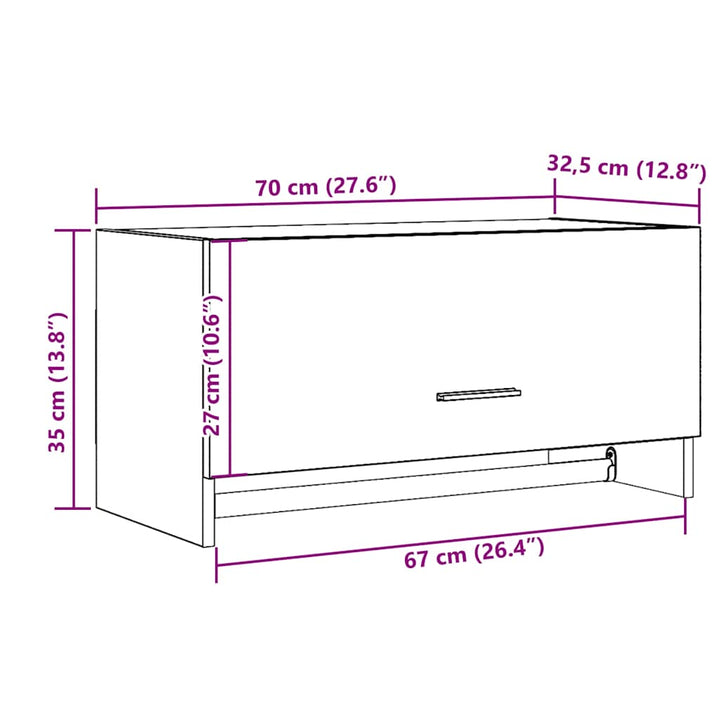 Garde-Robe 70X32,5X35 Cm Bois D'ingénierie Vieux Bois