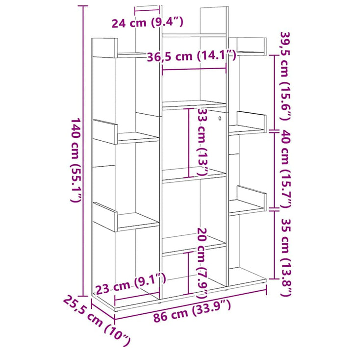 Bibliothèque 86X25,5X140 Cm Bois D'ingénierie