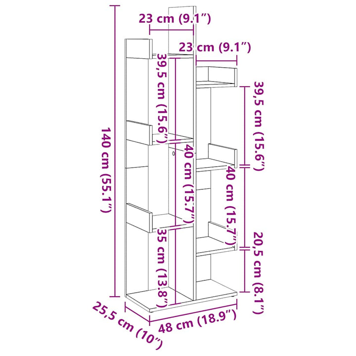 Bibliothèque 48X25,5X140 Cm Bois D'ingénierie