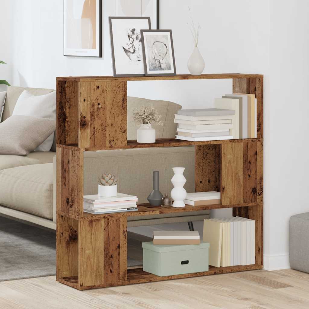 Bibliothèque/Séparateur De Pièce Vieux Bois